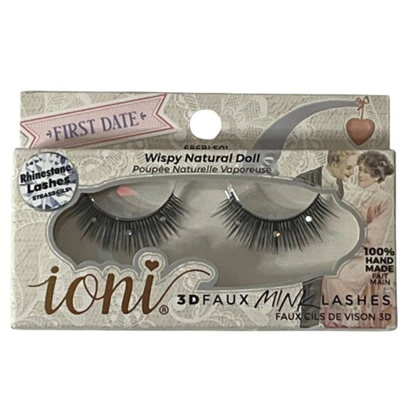 Ioni Lashes False Eyelashes 3D Faux Mink Fake Strip Lash Rhinestone Wispy Doll - Picture 1 of 9